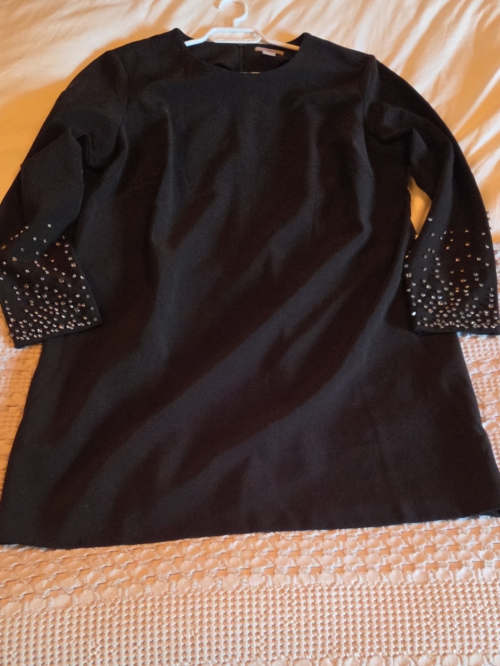 Black Embellished Sleeve Women's Dress Xl